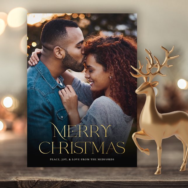 Classic Merry Christmas Text Floral Back | Photo (Creator Uploaded)