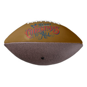 Classic Merry Christmas to All Festive Holiday Art Football