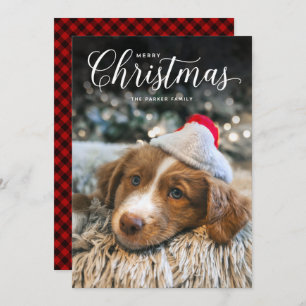 Classic Merry Christmas Type Photo Card