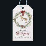 Classic Merry Christmas Winter Holiday Wreath Gift Tags<br><div class="desc">Beautiful winter wreath and deer scene.  Ideal for all your Merry Christmas greetings this holiday season.  Easily customise to make it your own.</div>