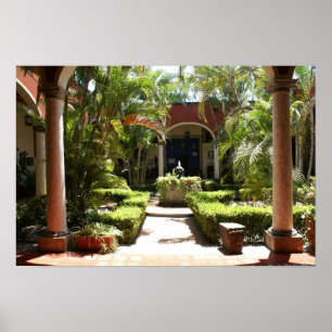 Classic Mexican Courtyard in San Blas Nayarit Poster