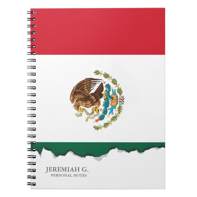 Classic Mexican Flag Spiral Notebook (Front)
