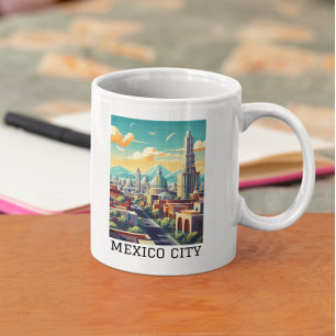 Classic Mexico City CDMX Retro Vintage Travel Coffee Mug