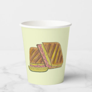 Classic Miami Cuban Sandwich Ham Pork Swiss Cheese Paper Cups