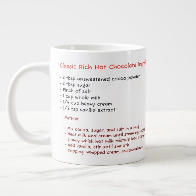 Classic Microwave Mug (Rich Hot Chocolate Recipe) (Left)