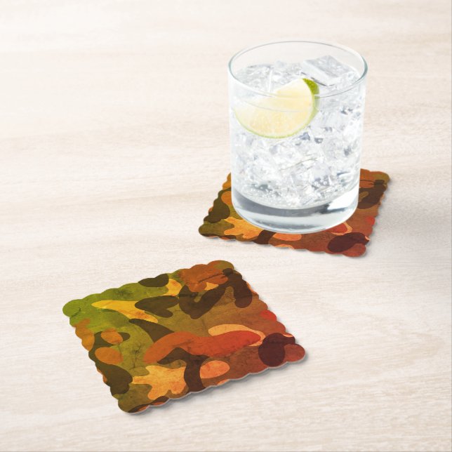 Classic Military Camo Pattern Paper Coaster (Insitu)