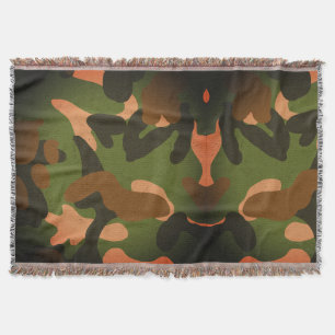 Classic Military Camo Pattern Throw Blanket