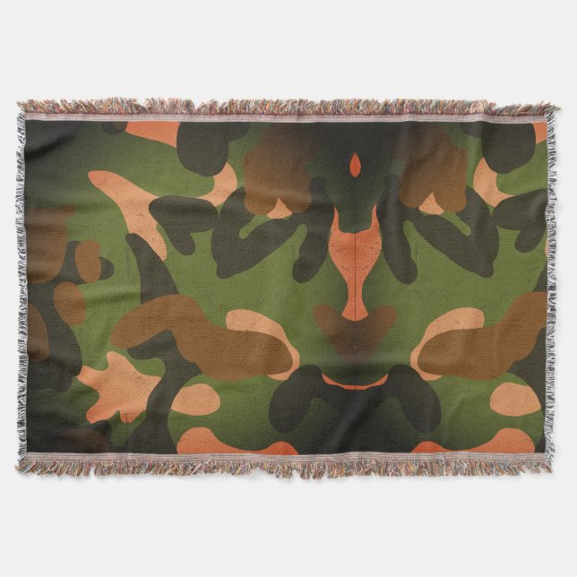 Classic Military Camo Pattern Throw Blanket (Front)