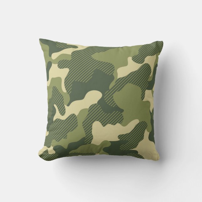 Classic Military Camouflage Pattern Cushion (Front)