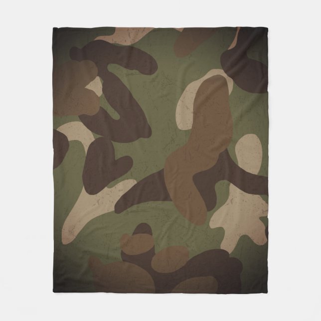 Classic Military Camouflage Pattern Fleece Blanket (Front)