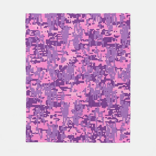 Classic Military Digital Camo Pattern Fleece Blanket (Front)