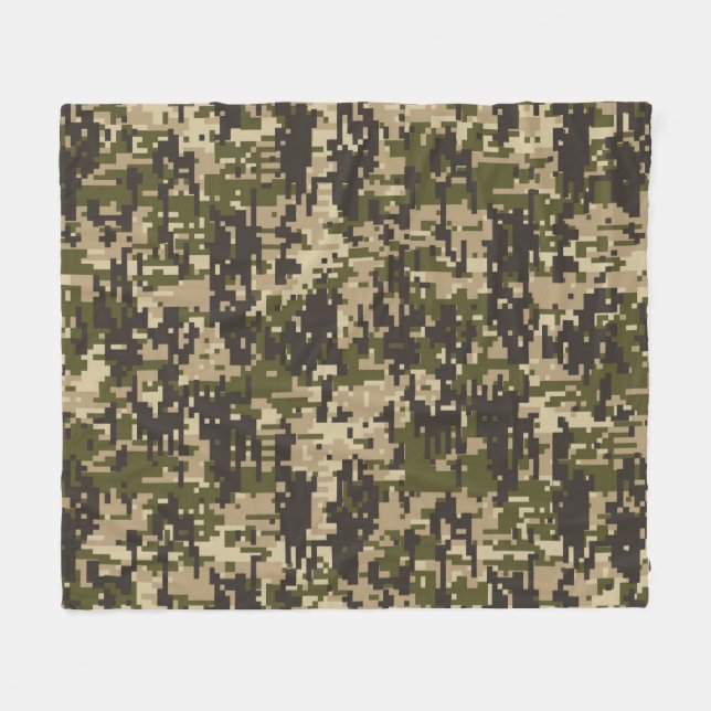 Classic Military Digital Camo Pattern Fleece Blanket (Front (Horizontal))
