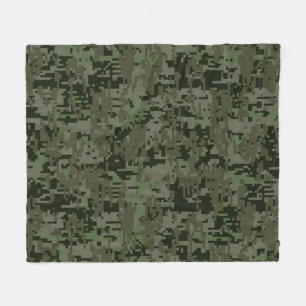 Classic Military Digital Camo Pattern Fleece Blanket