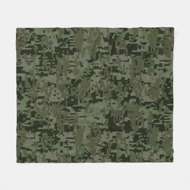 Classic Military Digital Camo Pattern Fleece Blanket (Front (Horizontal))