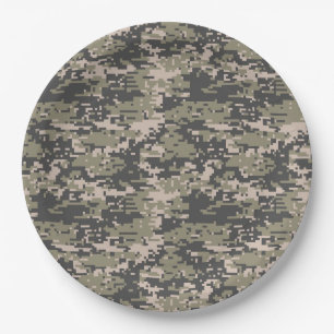 Classic Military Digital Camo Pattern Paper Plate