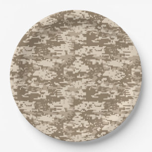 Classic Military Digital Camo Pattern Paper Plate