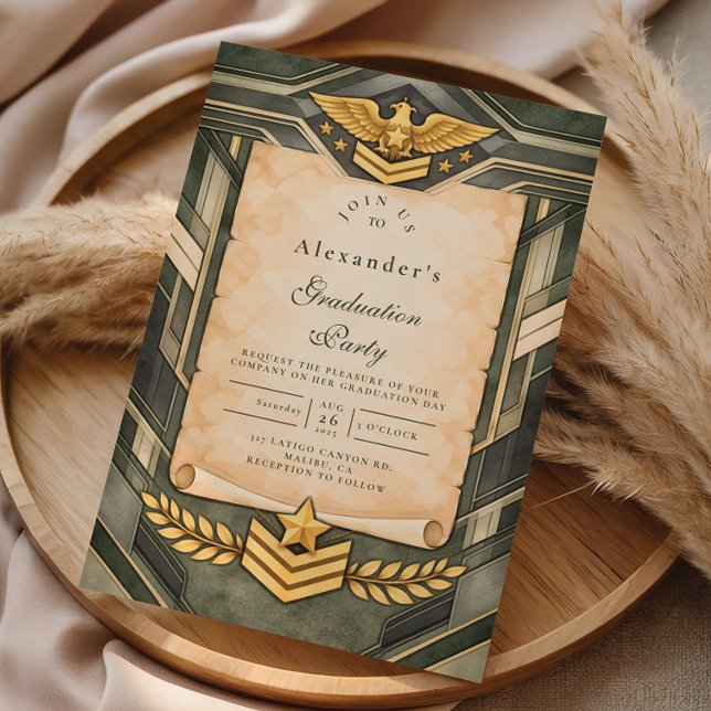 Classic Military Graduation Ceremony Invitation (Creator Uploaded)