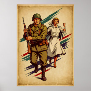 Classic Military Recruitment Poster in Retro Style