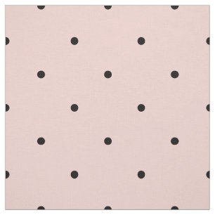 Classic Mini Black & Baby Pink Polka Dots Pattern Fabric