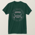 Classic Mini Car original 1960's tag line. T-Shirt<br><div class="desc">Classic Mini Car original 1960's; "You don't need a big one to be happy".</div>