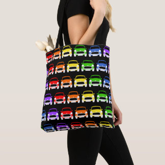 Classic Mini Car Rainbow Tote Bag