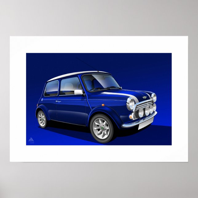 Classic Mini Cooper Poster Illustration (Front)