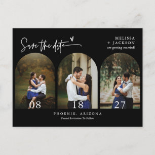 Classic Minimal Arch Photo QR Code Save the Date P Postcard