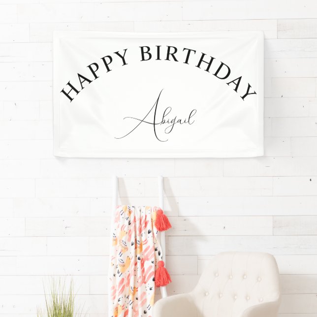 Classic Minimal Birthday Celebration Classic White Banner (Insitu)