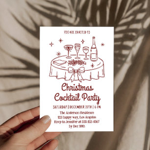 Classic Minimal Christmas Cocktail Party  Invitation