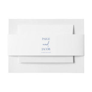 Classic Minimal Minimalist Custom Names Wedding Invitation Belly Band