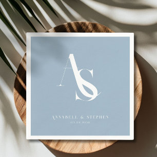 Classic, Minimal, Monogram, Wedding Napkins