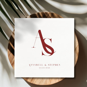 Classic, Minimal, Monogram, Wedding Napkins