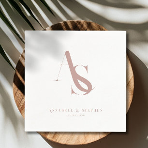 Classic, Minimal, Monogram, Wedding Napkins