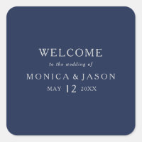Classic Minimal Navy Blue | Silver Wedding Welcome