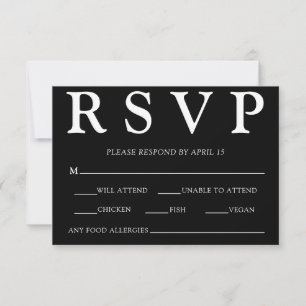 Classic Minimal Old Money Aesthetic Simple Wedding RSVP Card