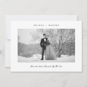 Classic Minimal Photo Black and White Save The Date