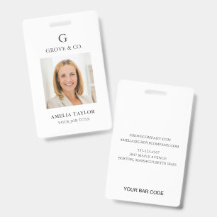 Classic Minimal Photo Employee ID Corporate Logo Badge