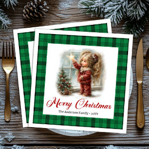 Classic Minimal Table Setting Winter Scene Napkins