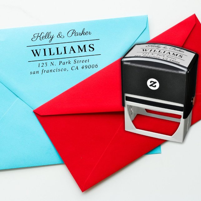 Classic Minimal Wedding Monogram  Return Address  Self-inking Stamp (Creator Uploaded)