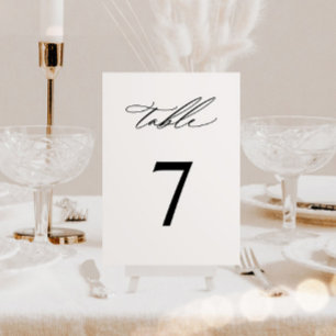 Classic Minimal Wedding Table Number