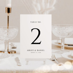 Classic Minimal Wedding Table Number