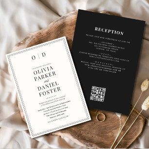 Classic Minimalist All in One QR Code Wedding Invitation