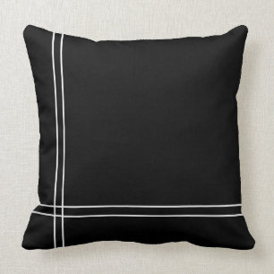 Classic Minimalist All-over Black White Stripes Cushion