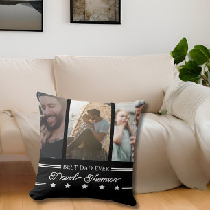 Classic Minimalist Black White Best Dad Ever Cushion