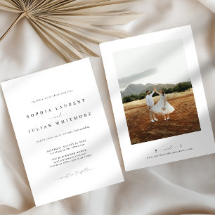 Classic Minimalist Black & White Wedding Invitation