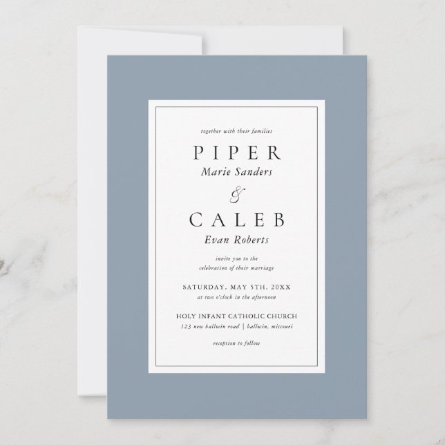 Classic Minimalist Border Wedding Invitation (Front)
