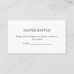 CLASSIC Minimalist Elegance Diaper Raffle Enclosure Card