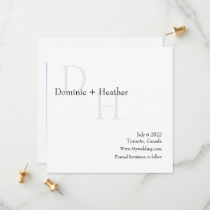 CLASSIC Minimalist Elegance With Photo Save The Date