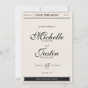 Classic Minimalist Elegant Photo Wedding Save The Date