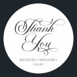 Classic Minimalist Elegant Script Wedding Classic Round Sticker<br><div class="desc">This is a Classic Minimalist Elegant Script Wedding Party Favour Sticker!</div>